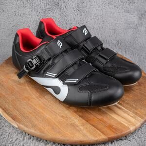 Peloton Cycling Shoes Size 46 Mens 12 US Black White Red - No Cleats